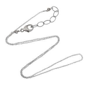 Estate Sterling Silver 925 1.1mm Cable Chain Necklace 16.5"-18"